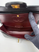 Chanel Small Classic Double Flap In Black Caviar Leather With GHW