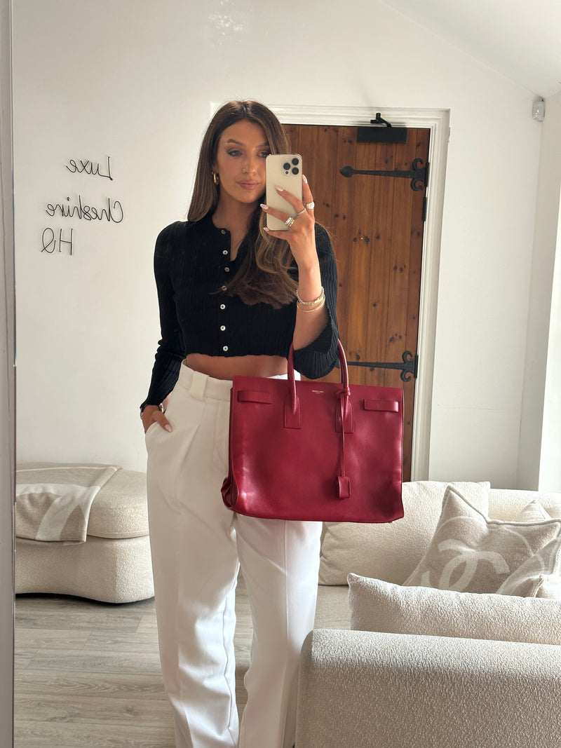 Saint Laurent Sac De Jour In Red Leather