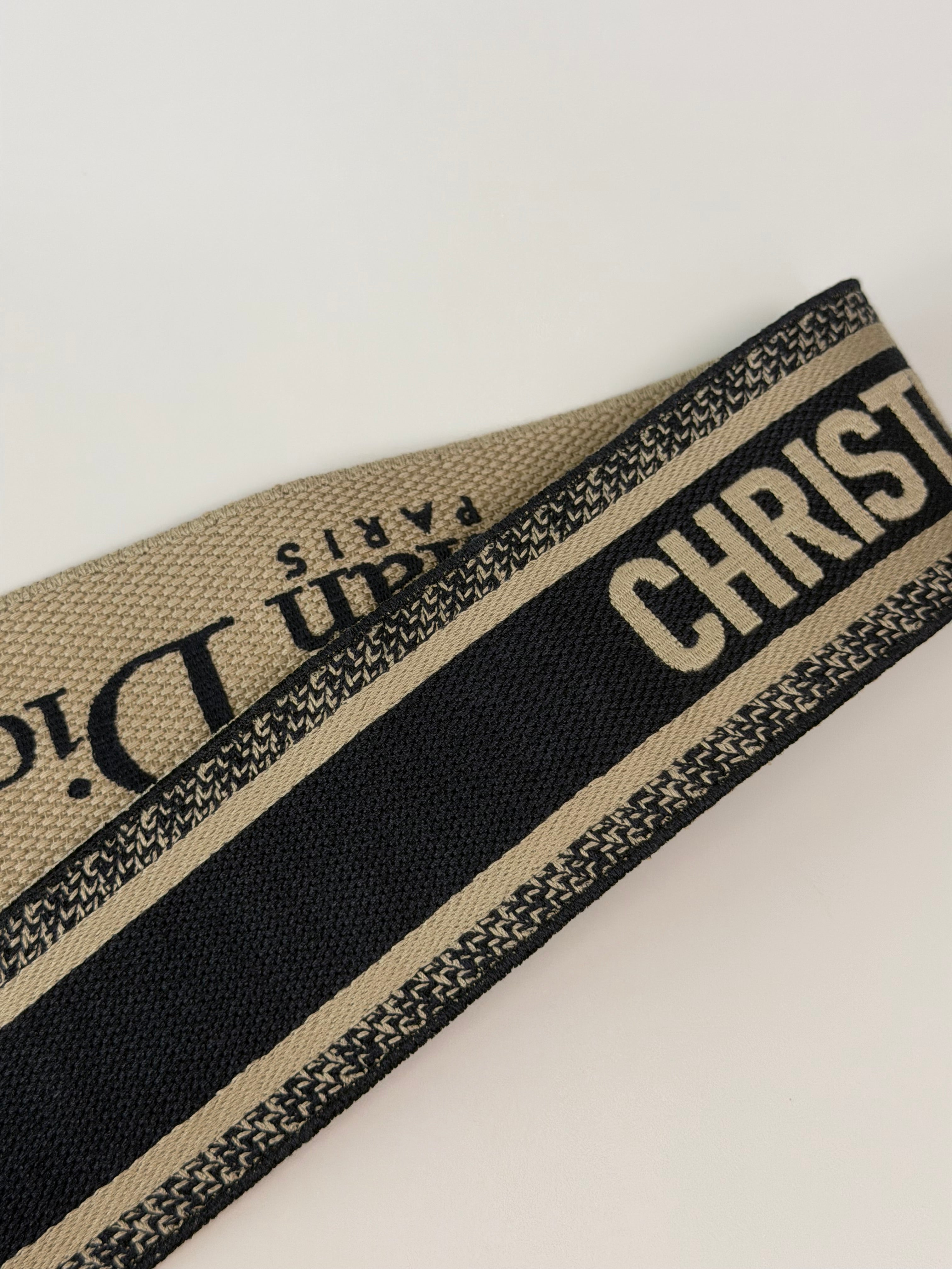 Christian Dior Shoulder Strap In Oblique Canvas With Gold Hardware