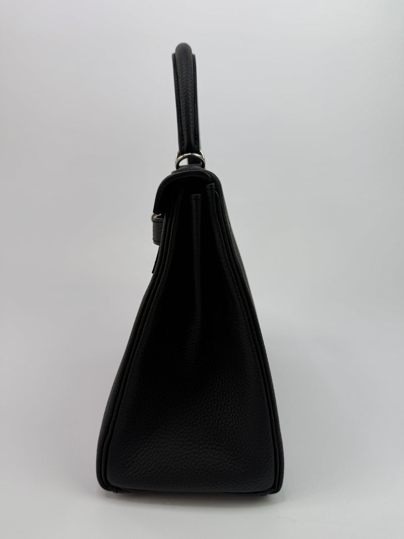 Hermès Kelly 28 Retourne Black Togo Leather With Palladium Hardware