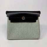 Hermès Herbag Zip 20 Ecru/ Vert Moyen & Noir