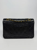 Chanel Vintage Medium Classic Double Flap Black Lambskin With 24k GHW