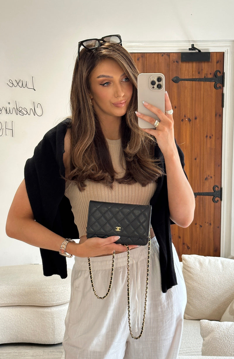 Chanel Wallet On Chain In Black Caviar Leather