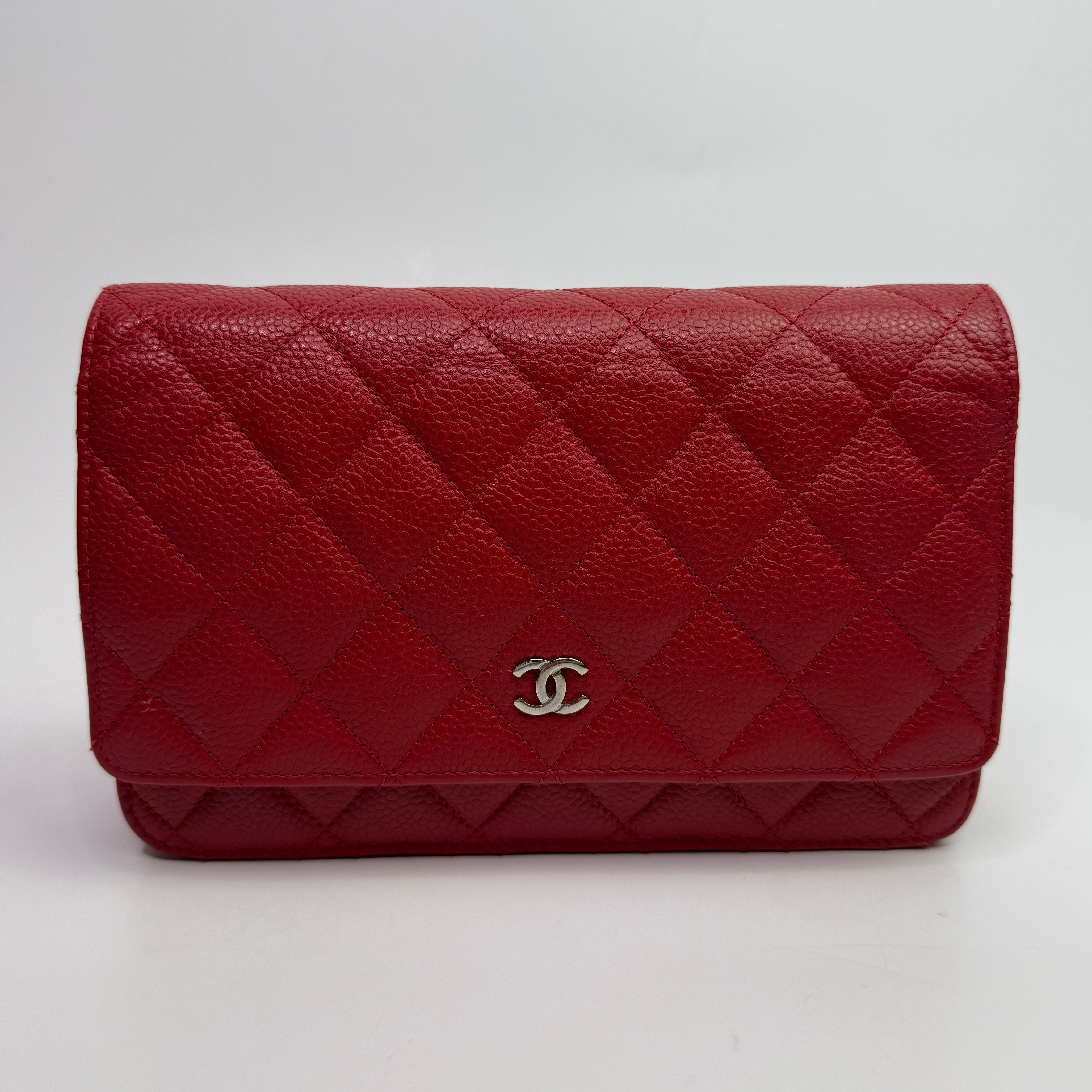 Chanel Wallet On Chain Red Caviar Leather With SHW