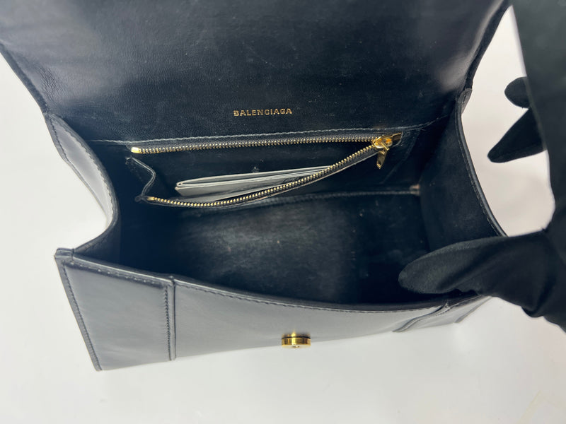 Balenciaga Small Hourglass In Box In Black Bag