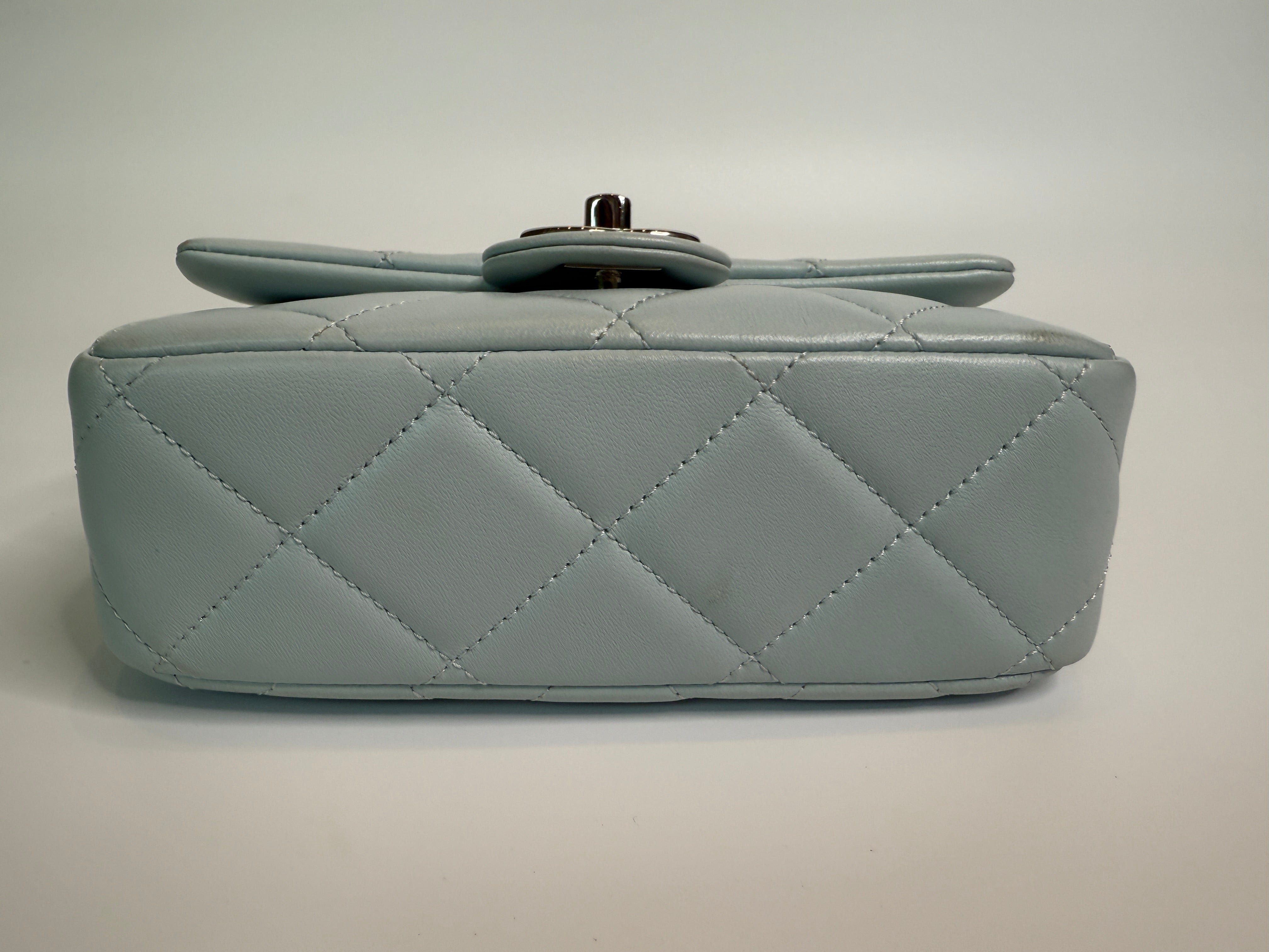 Chanel My Perfect  Flap In Pale Blue Lambskin Leather SHW