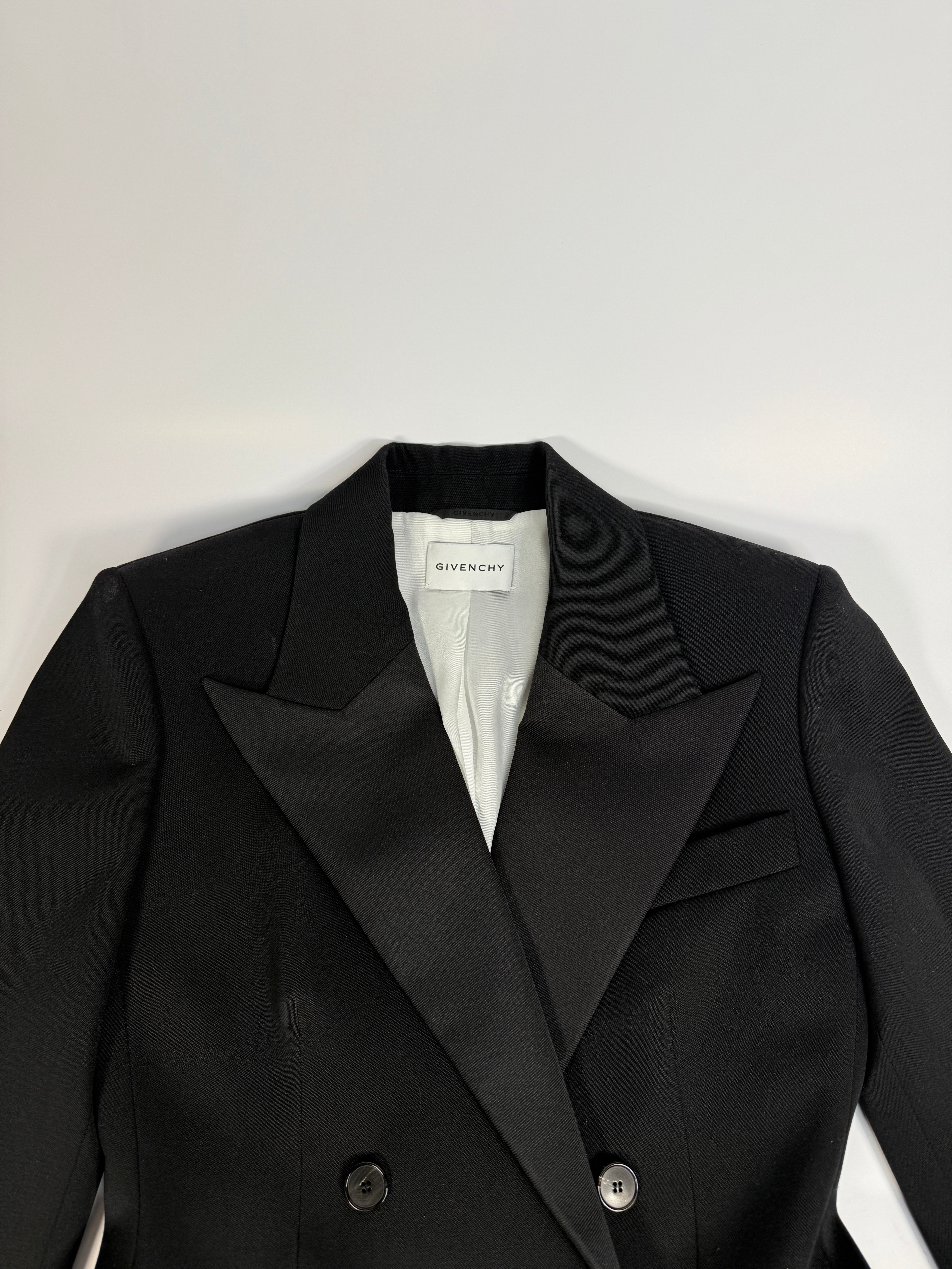 Givenchy Peak-Lapel Double-Breasted Wool Blazer (Size UK10)