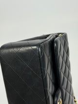 Chanel Jumbo Classic Flap Bag In Black Lambskin Leather With GHW