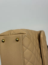 Chanel Coco Large Top Handle In Beige Caviar Leather With GHW