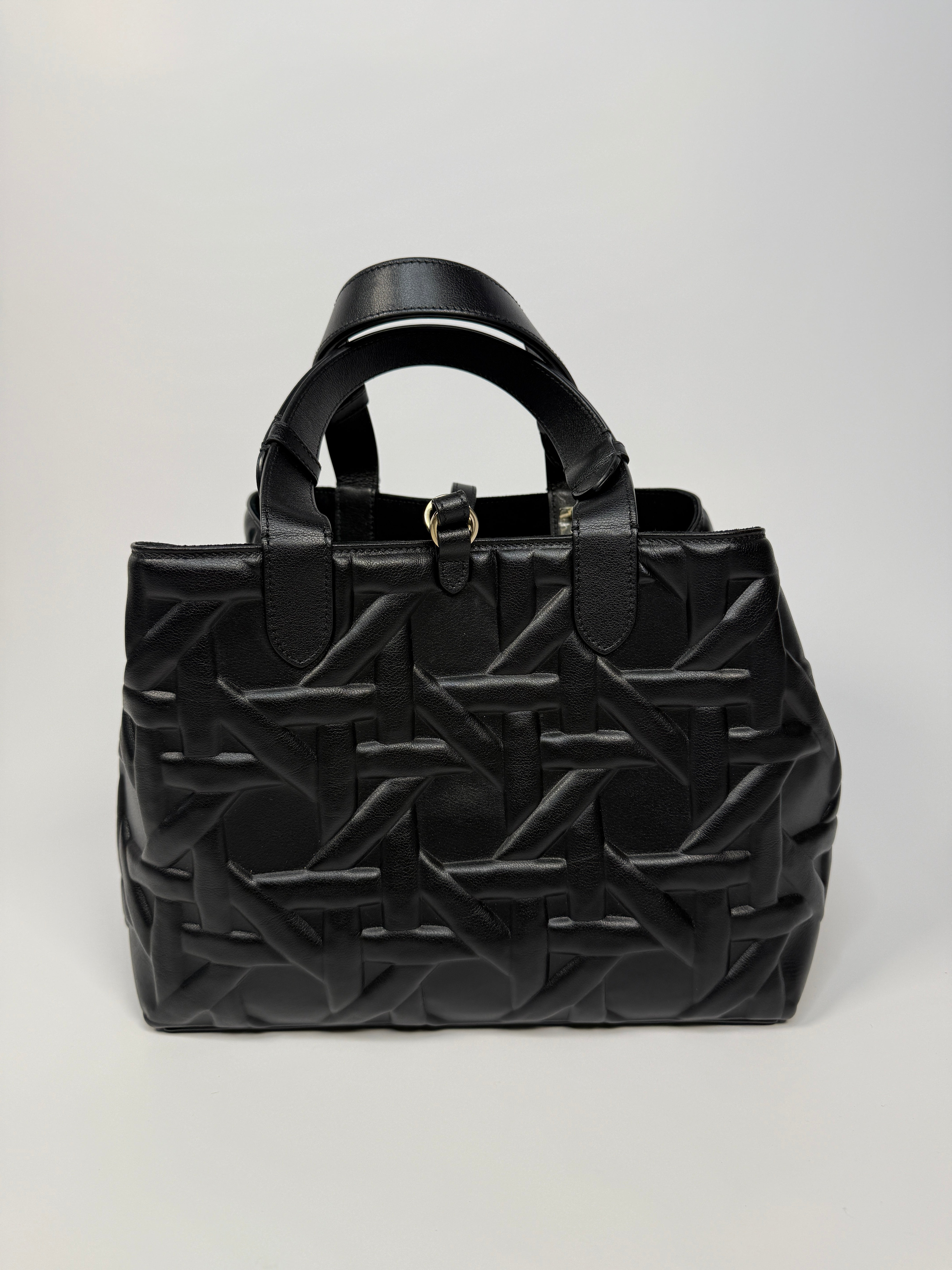 Christian Dior Medium Dior Toujours Bag in black calfskin with gold hardware, authentic and preloved in excellent condition