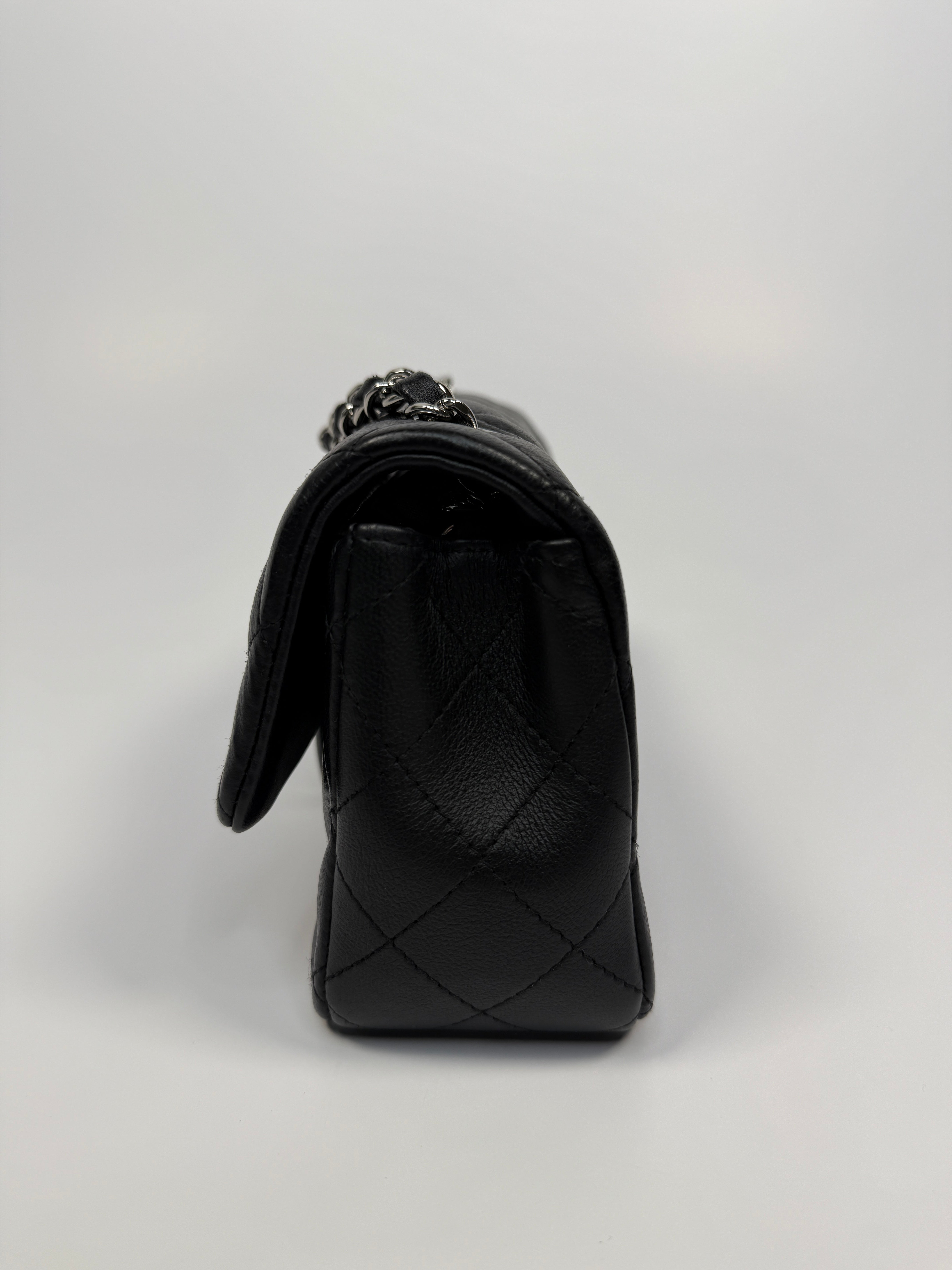 Chanel Mini Rectangle In Black Lambskin With SHW