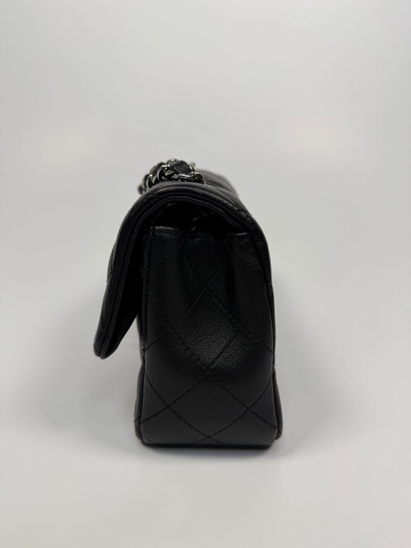 Chanel Mini Rectangle In Black Lambskin With SHW