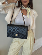 Chanel Jumbo Black Lambskin Leather With GHW