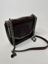 Stella McCartney Brown Croc Embossed Box Shoulder Bag