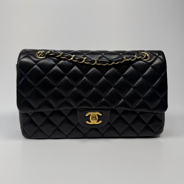Chanel Medium Classic Double Flap Black Lambskin With GHW