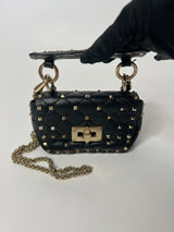 Valentino Garavani Micro Black Rockstud Bag
