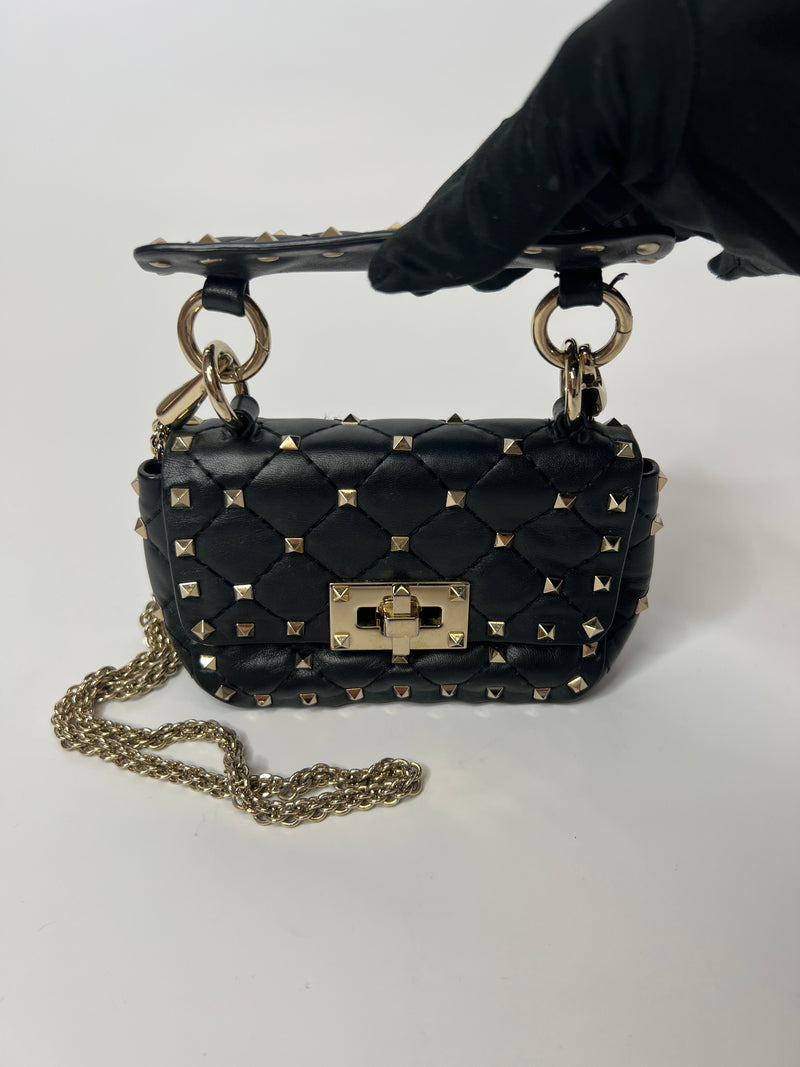 Valentino Garavani Micro Black Rockstud Bag