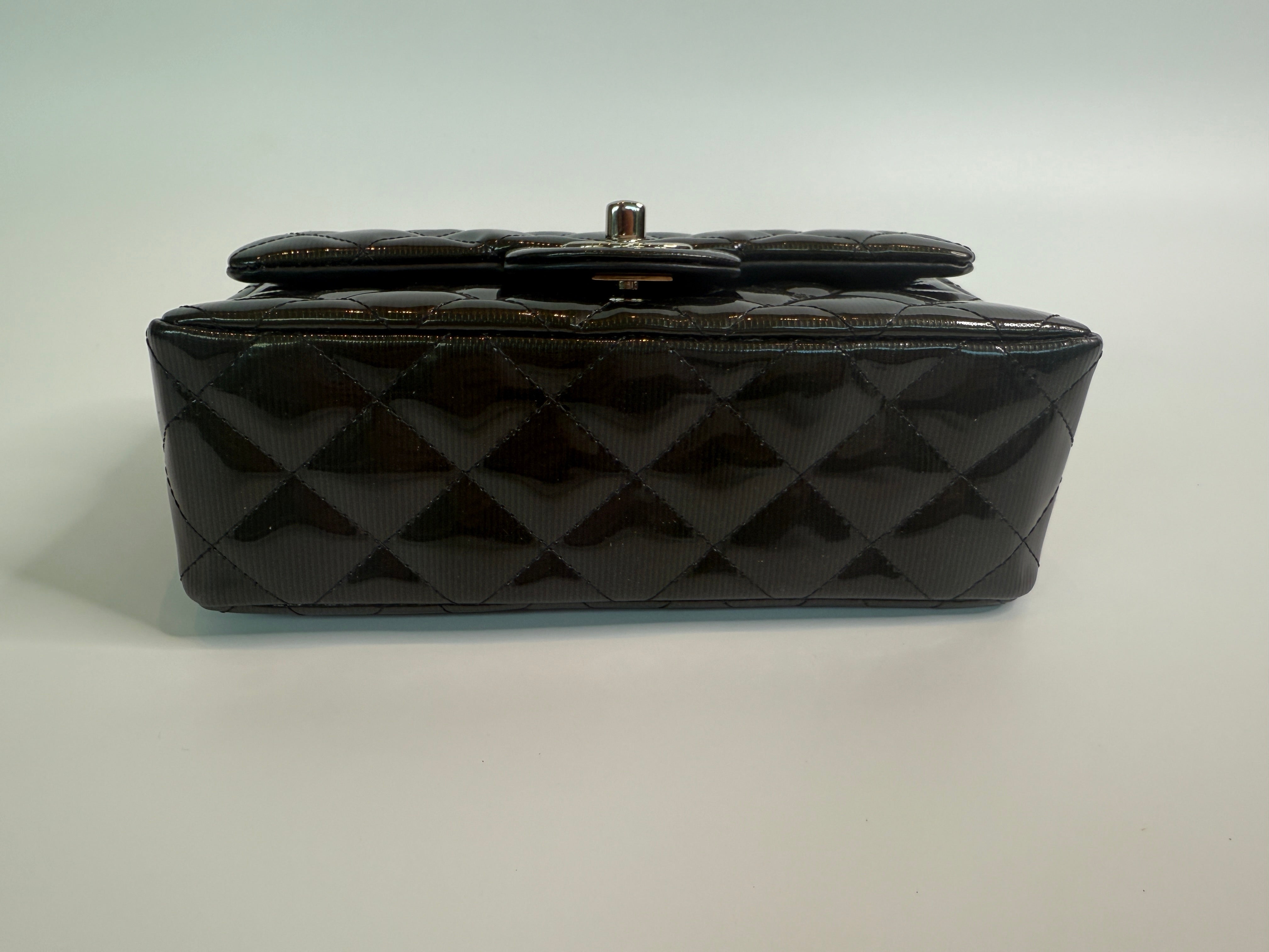 Chanel Mini Rectangle In Gunmetal Patent With SHW