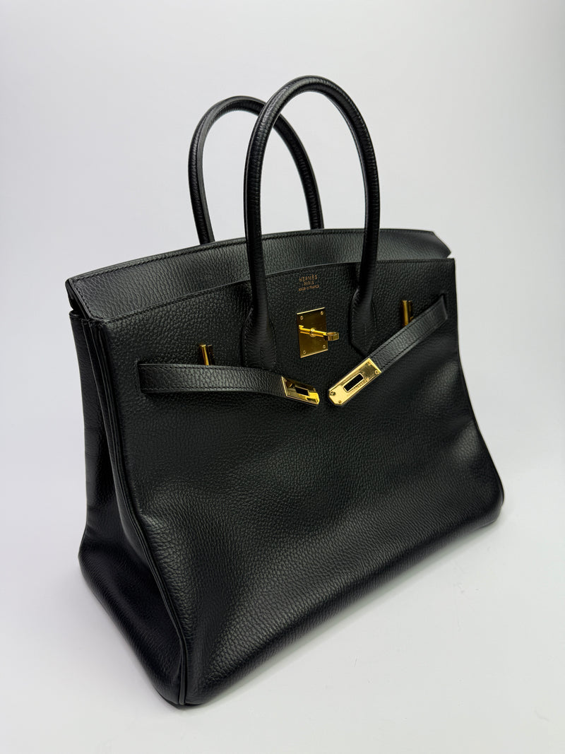 Hermès Birkin 35 Black Ardennes Leather With GHW