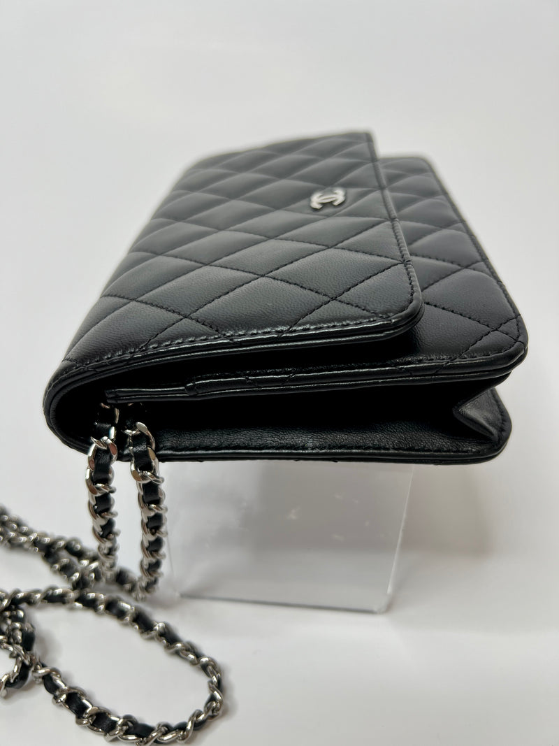 Chanel Wallet On Chain In Black Lambskin Leather