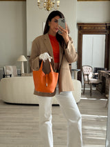 Hermès Picotin 22 In Orange Clemence Leather With PHW