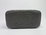 Chanel Vanity Rectangular with Top Handle Grey Lambskin GHW