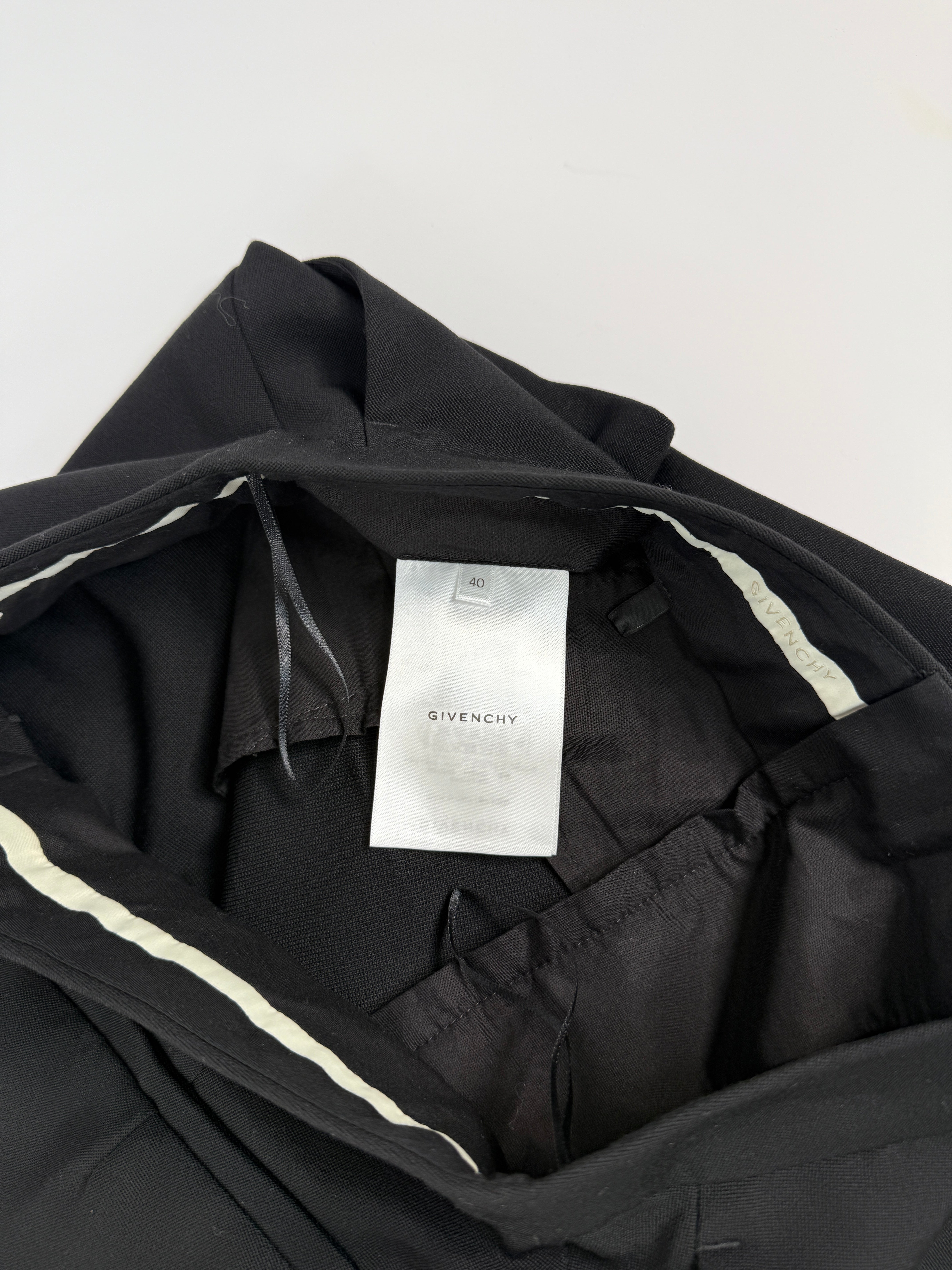 Givenchy Cocoon Wool Grain De Poudre Wide-Leg Pants (Size 40/UK12)