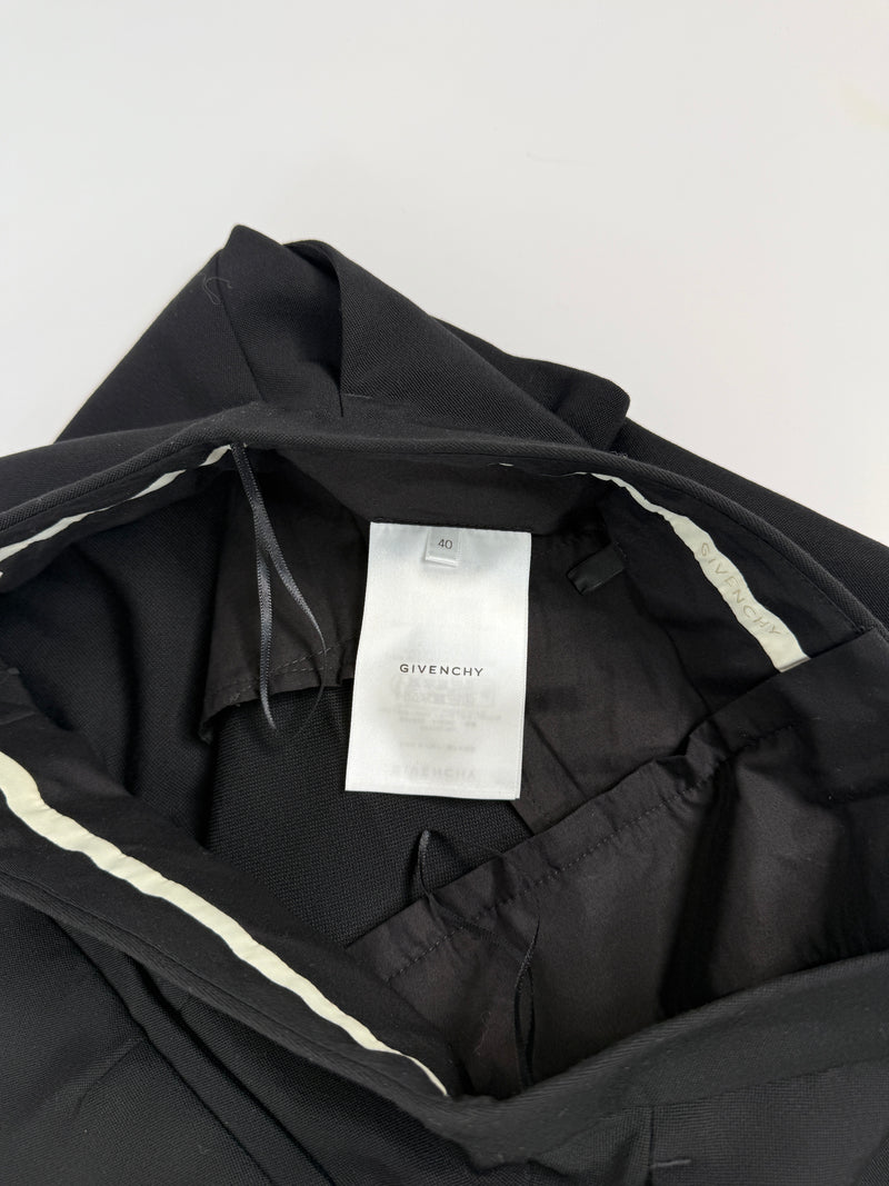 Givenchy Cocoon Wool Grain De Poudre Wide-Leg Pants (Size 40/UK12)