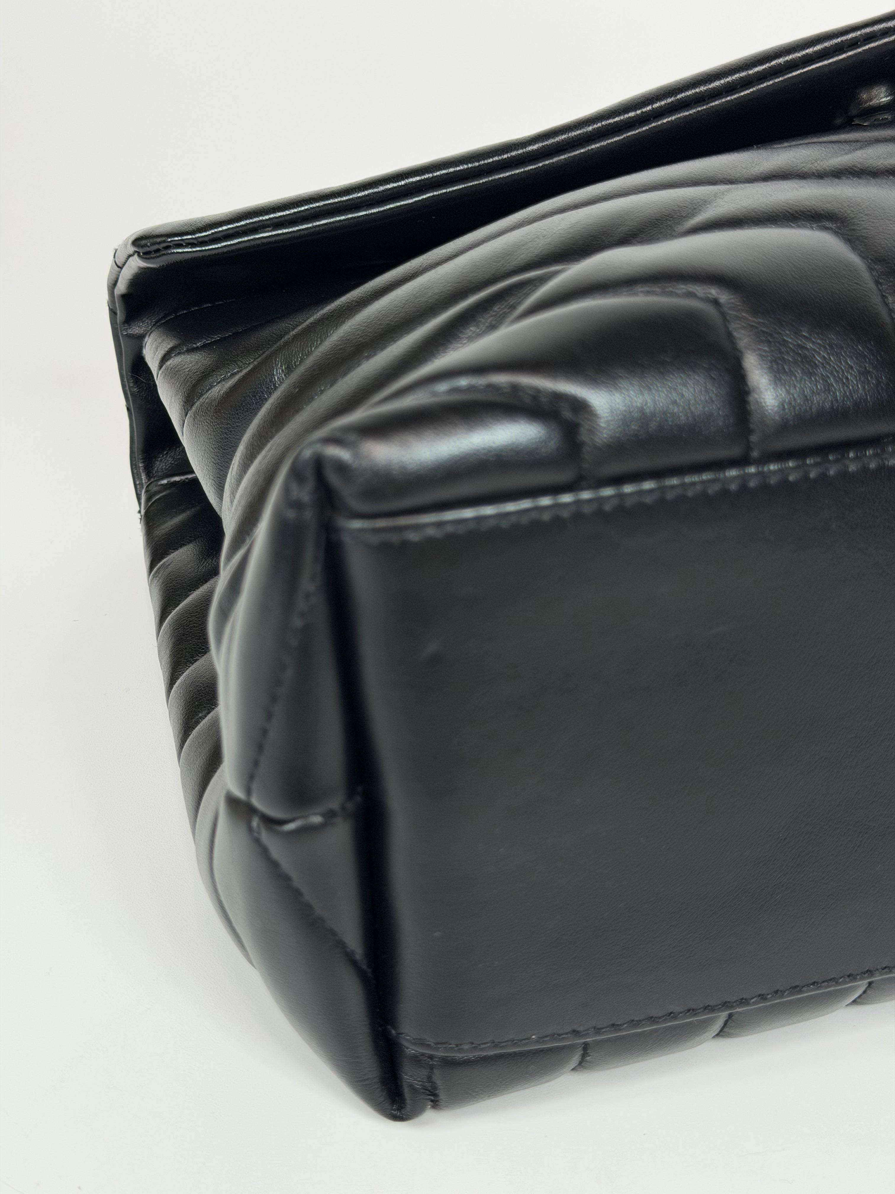 Saint Laurent LouLou In Black Chevron Leather With Silver Hardware. Authentic and preloved in excellent condition. Insured next day delivery. Verified by luxe cheshire