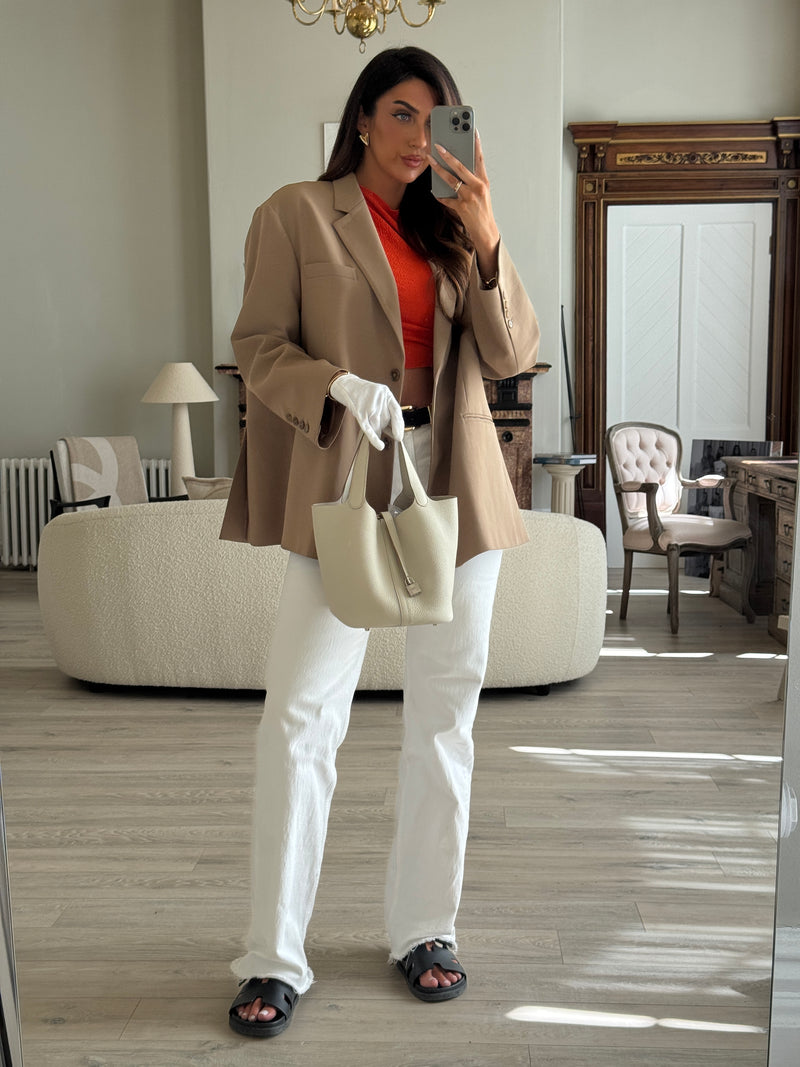 Hermès Picotin 22 In Beton Clemence Leather With PHW