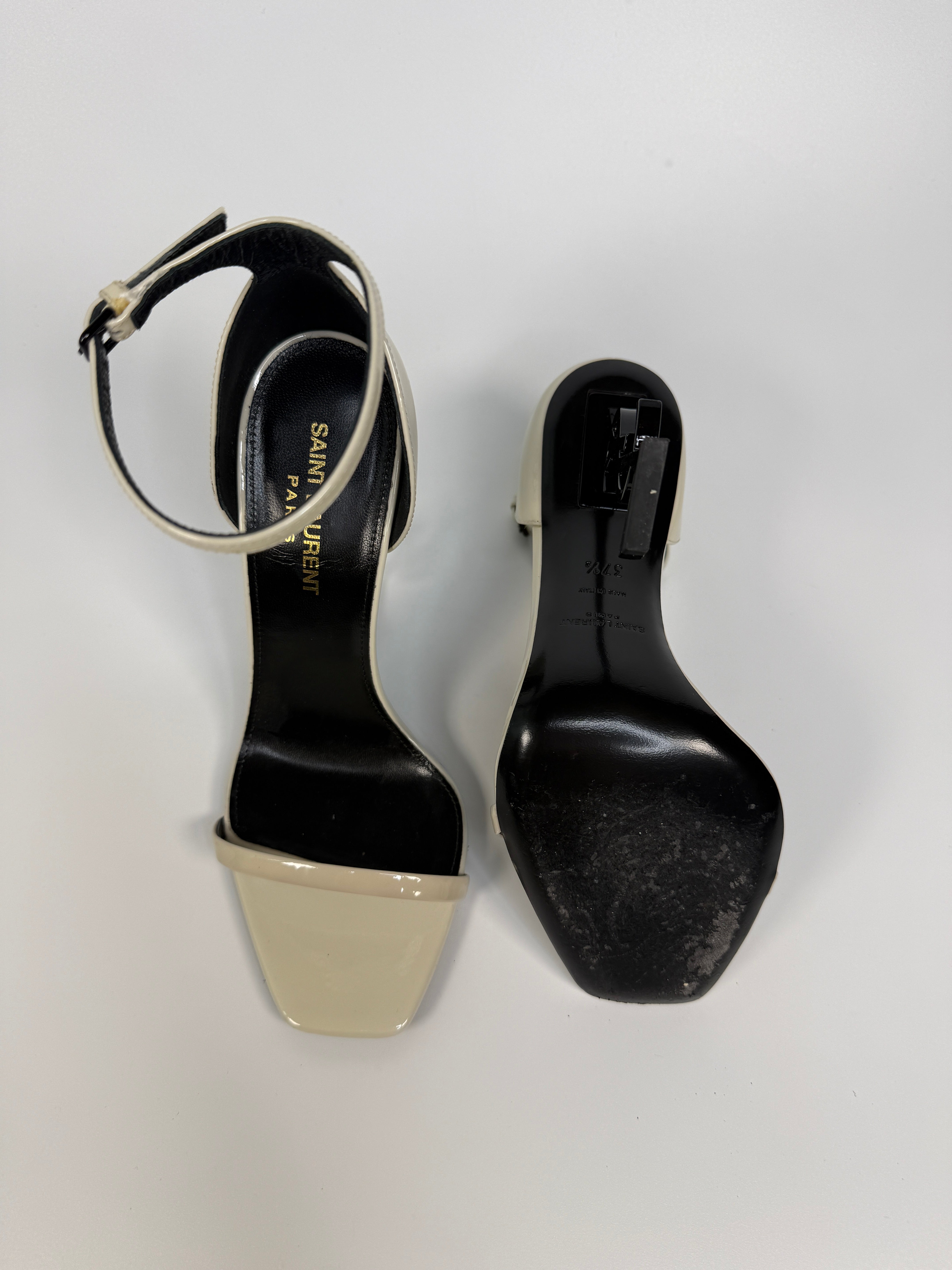 Saint Laurent Cream Opyum Sandals (Size 37.5/UK4.5)