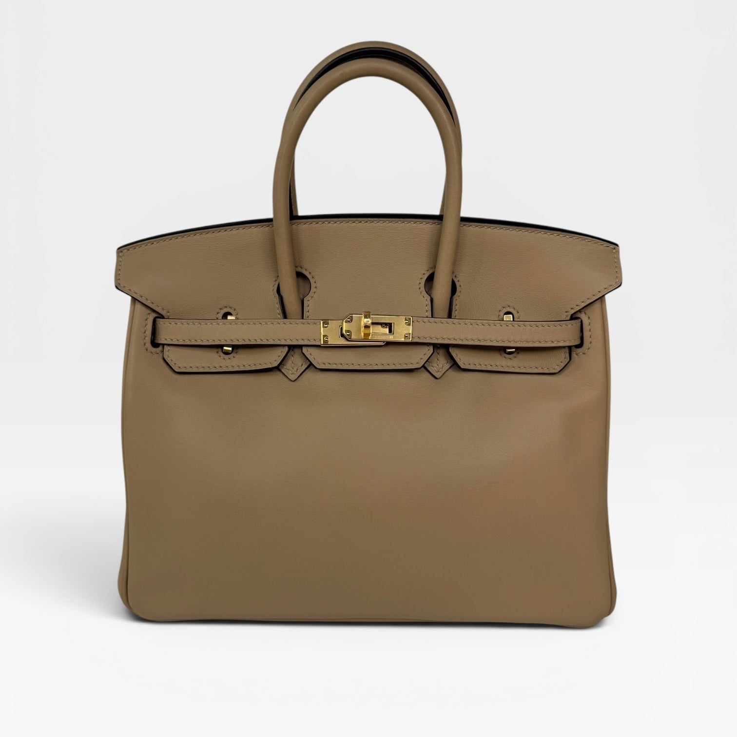 Hermès Birkin 25 In Trench Swift Leather With Gold Hardware