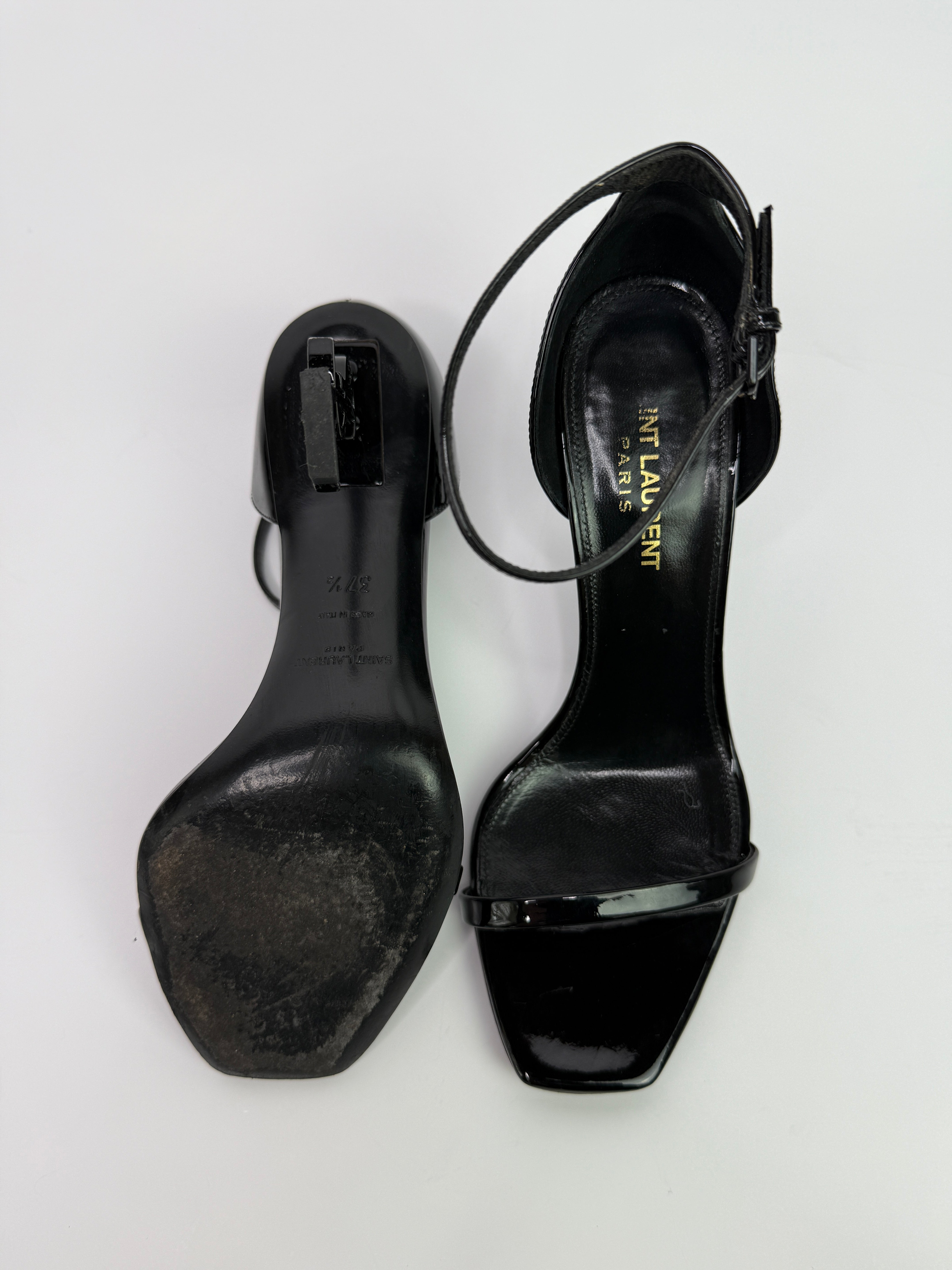 Saint Laurent Black Opyum Sandals (Size 37.5/UK4.5)