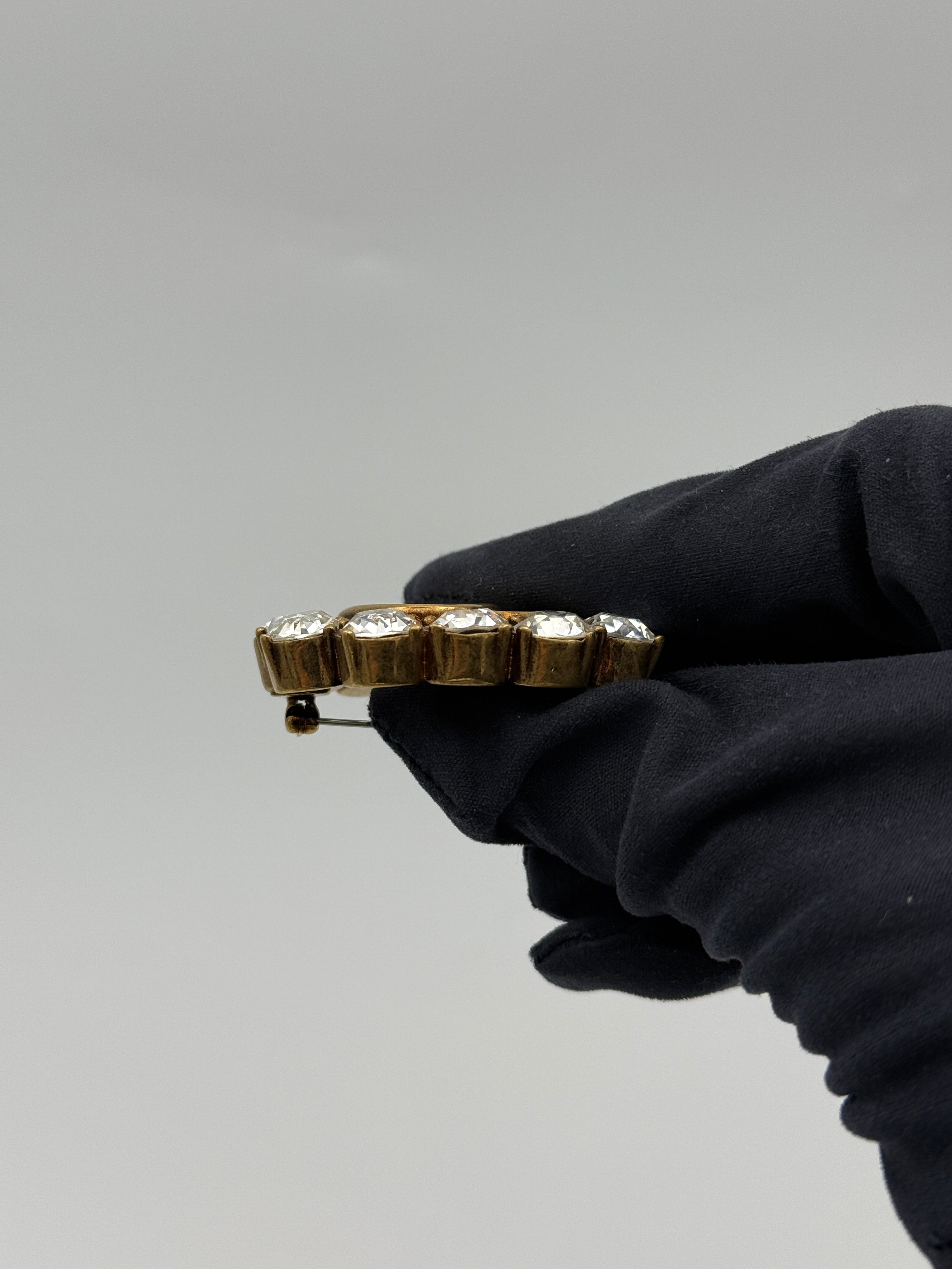 Gucci Double G Crystal Brooch