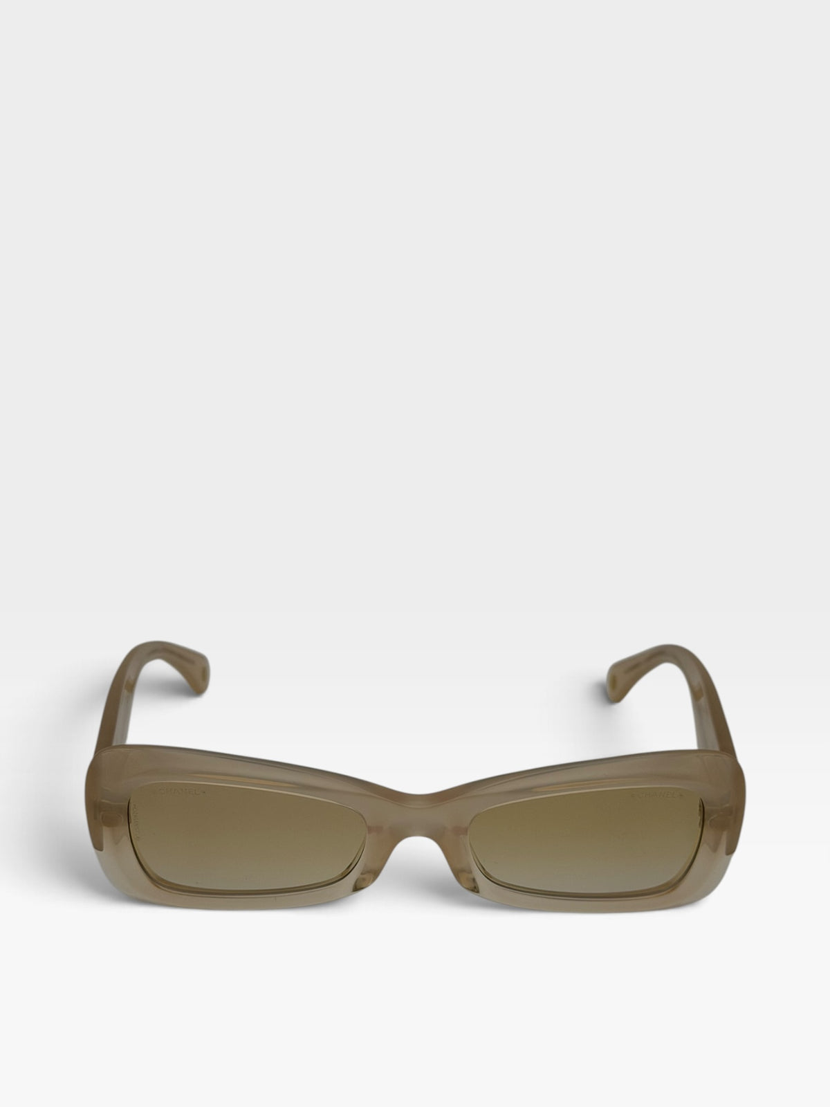 Chanel Pale Frame Sunglasses In Nude Acetate 100% authentic and preloved in excellent condition