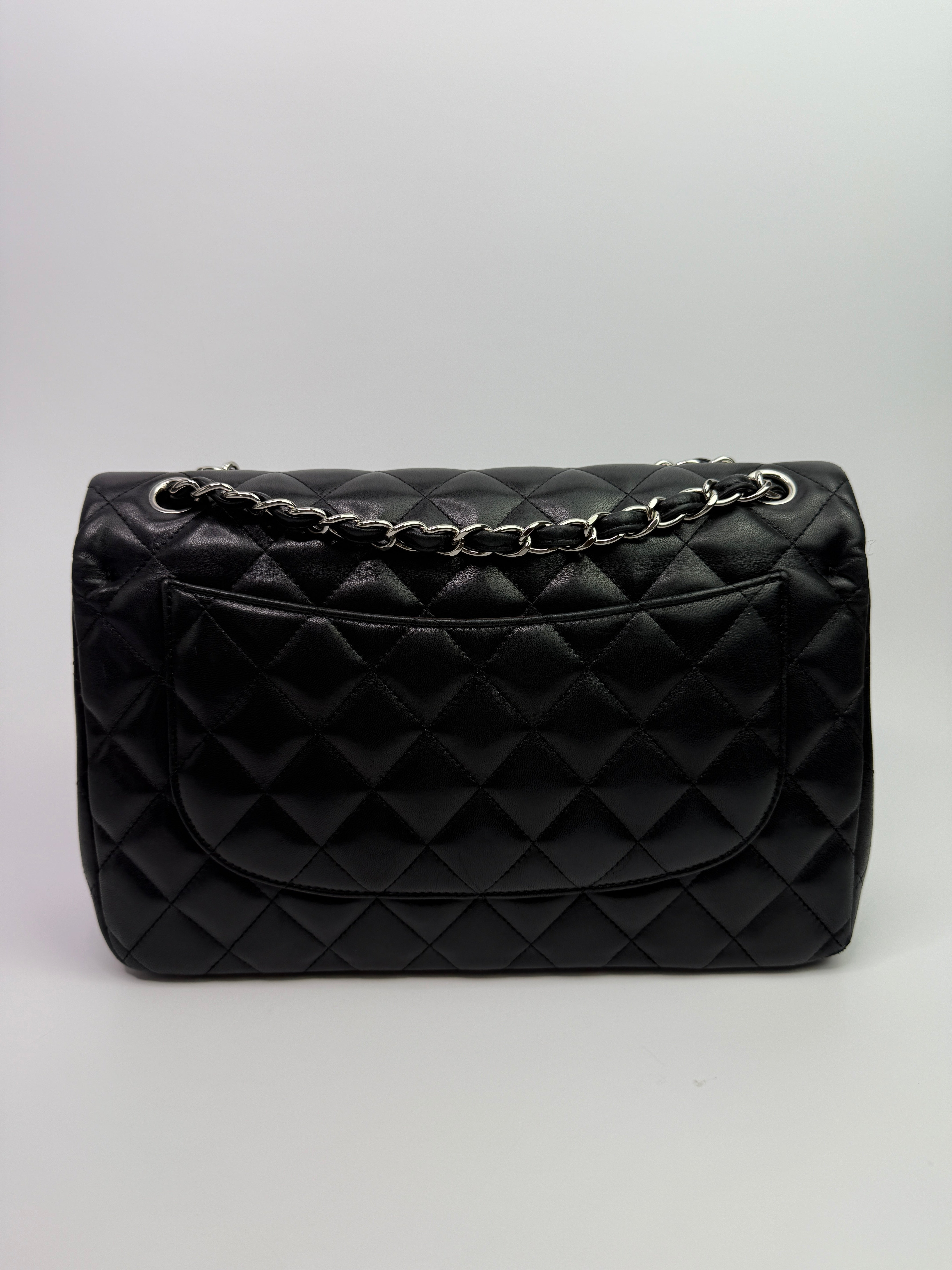 Chanel Jumbo Black Lambskin Leather With SHW