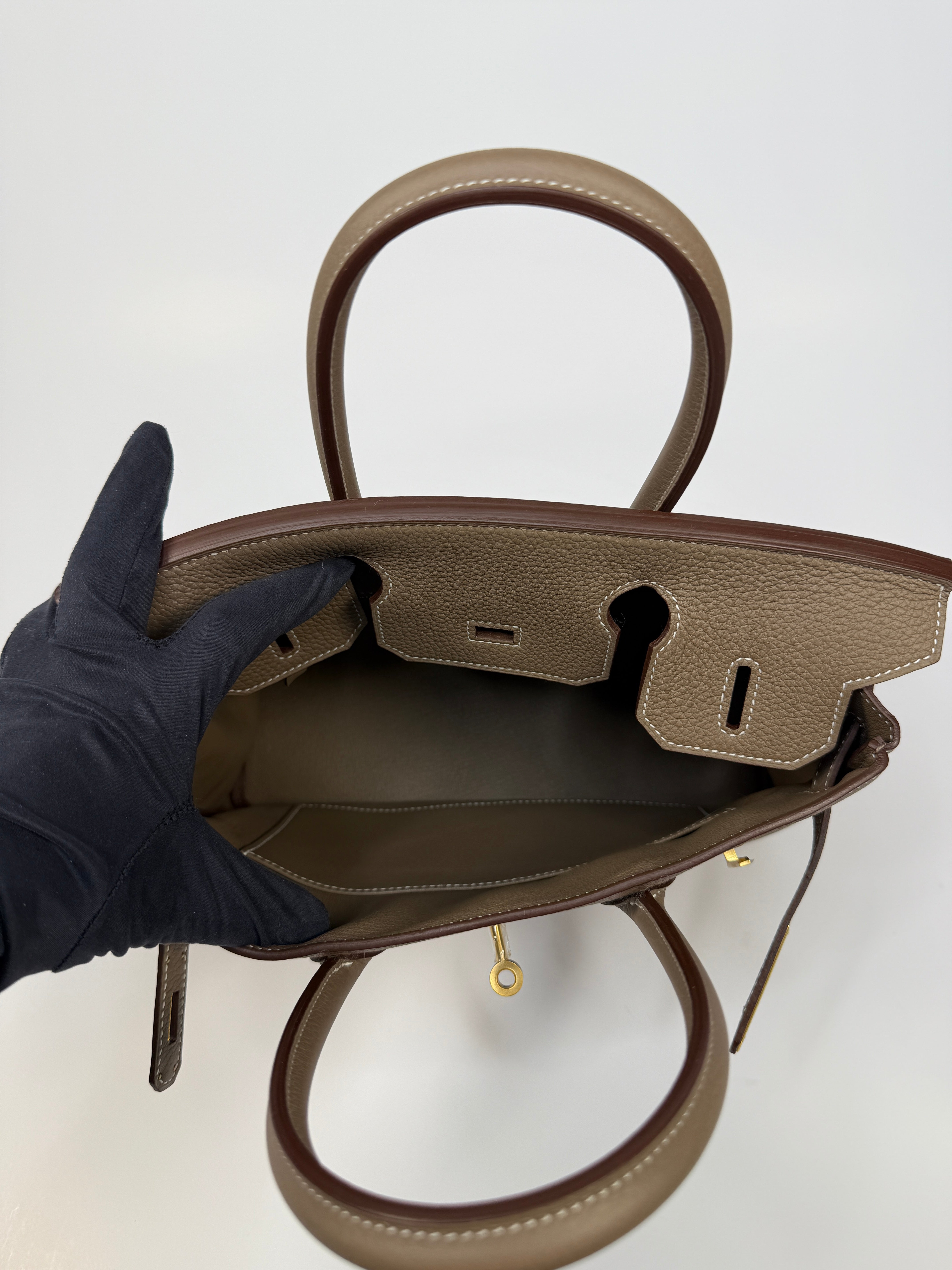 Authentic Pre Loved Hermès Birkin 30 In Etoupe Togo Leather With Brushed GHW New & Unused