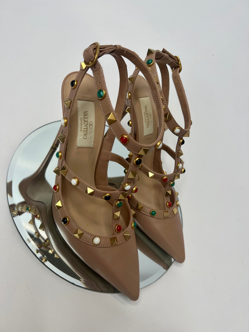 Valentino Garavani Rockstud Rolling Heels (Size 38/UK 5)