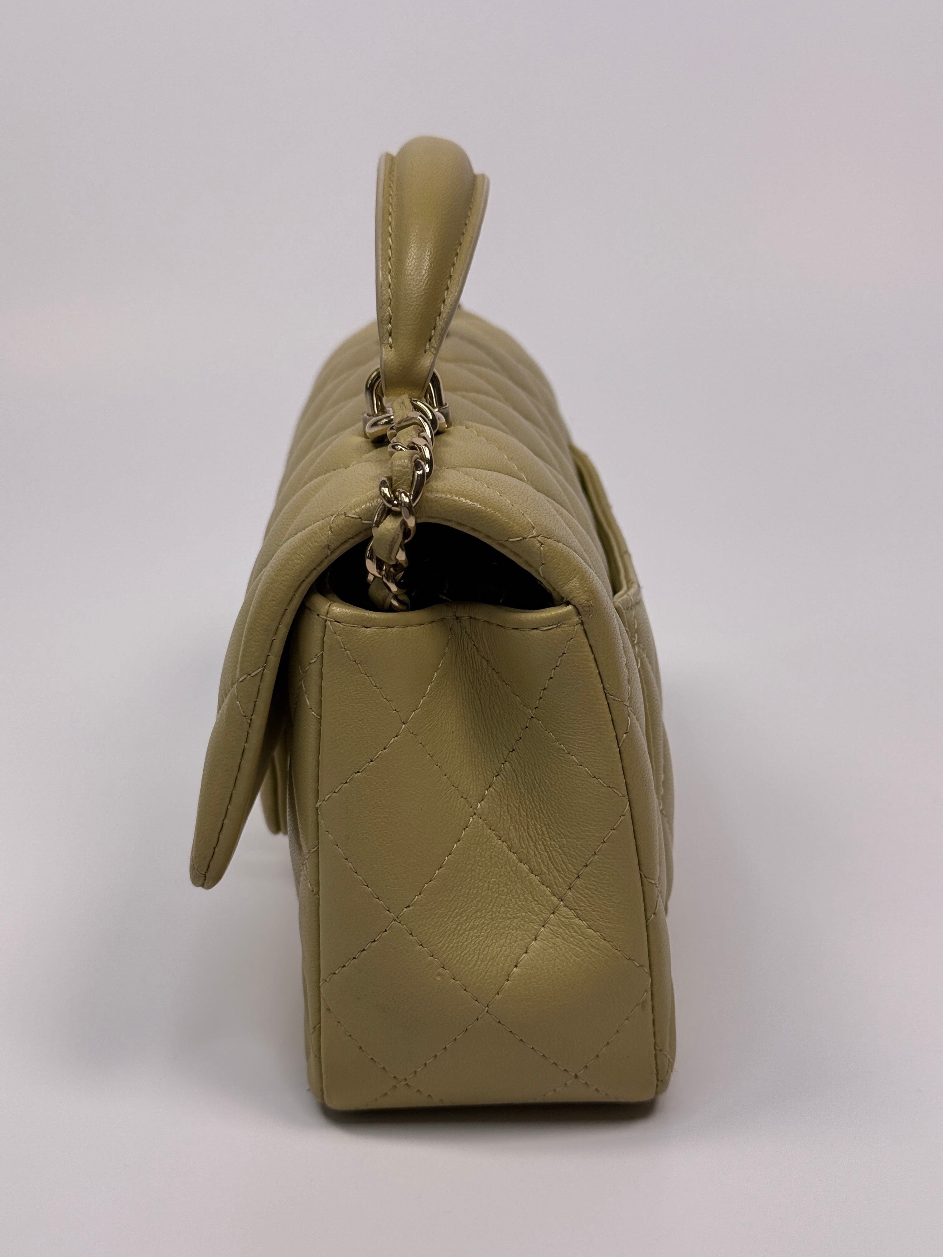 Chanel Mini Rectangle Flap Bag In Pistachio Green Lambskin With GHW