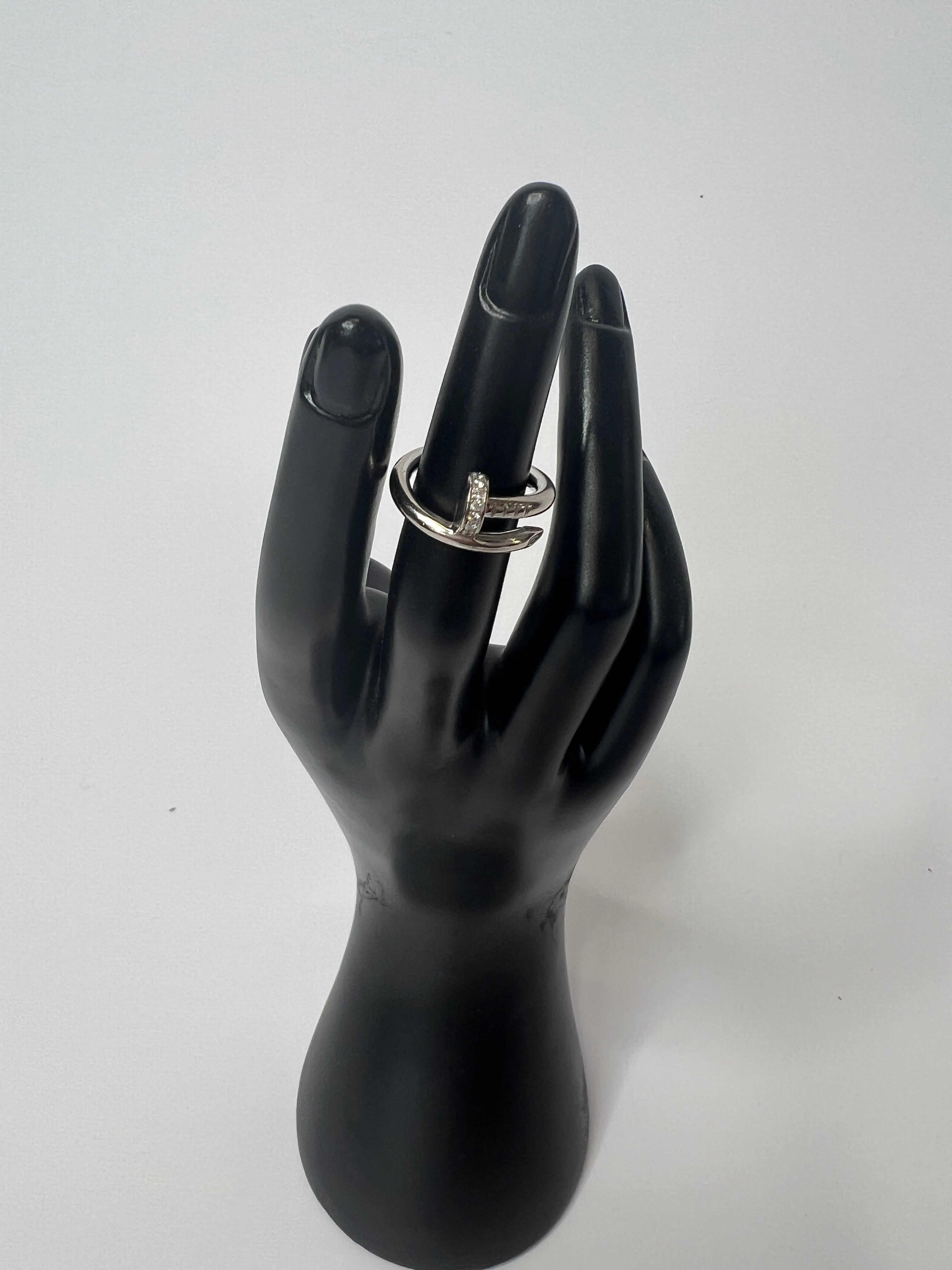 cartier white gold and diamond juste un clou ring size 49