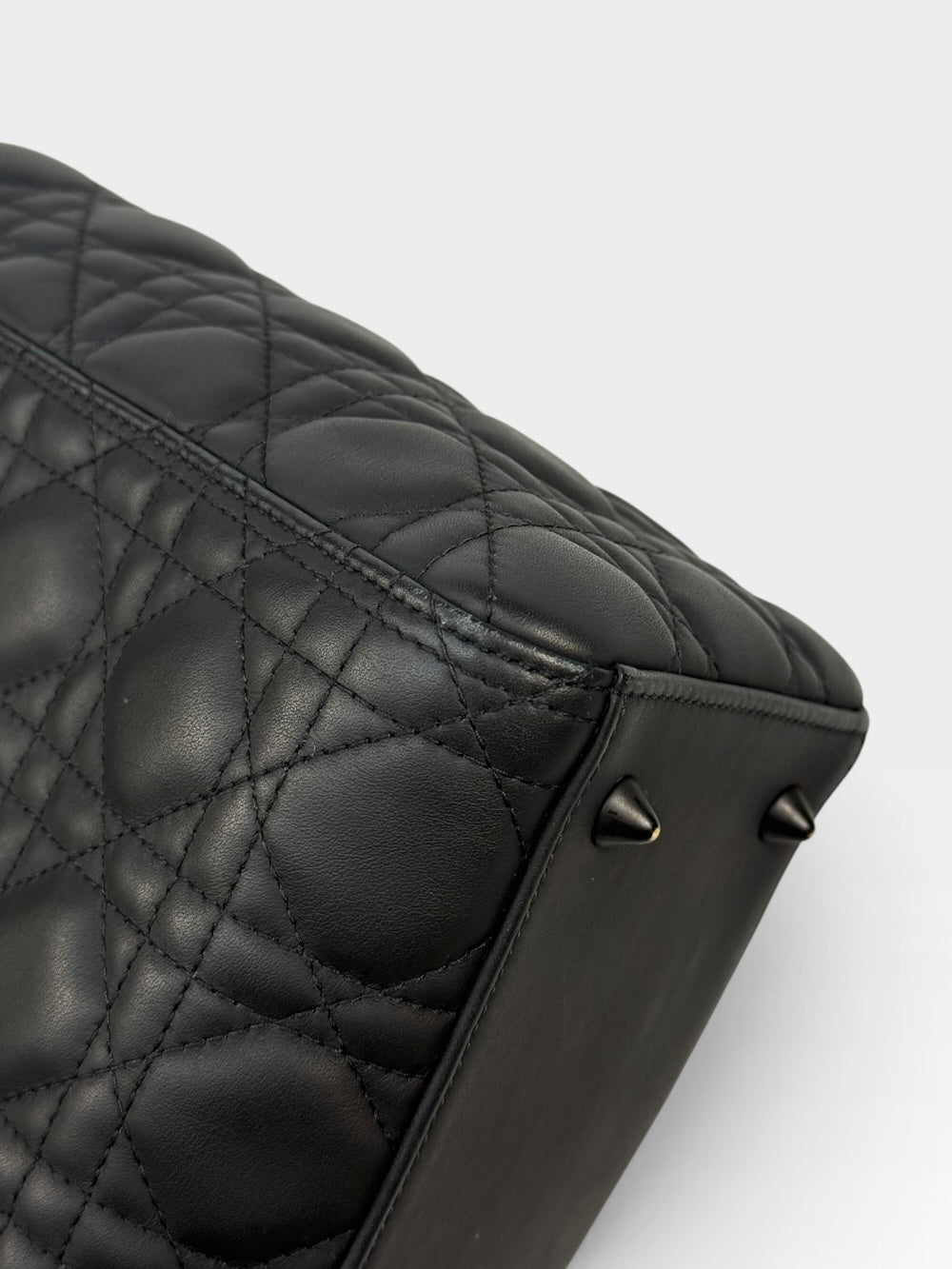 Christian Dior Medium Lady Dior In Matte Black With Black Hardware