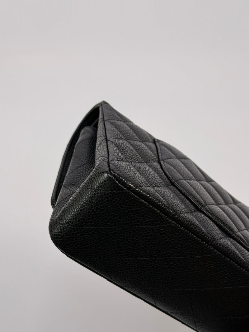 Chanel Medium Classic Double Flap Black Caviar With GHW
