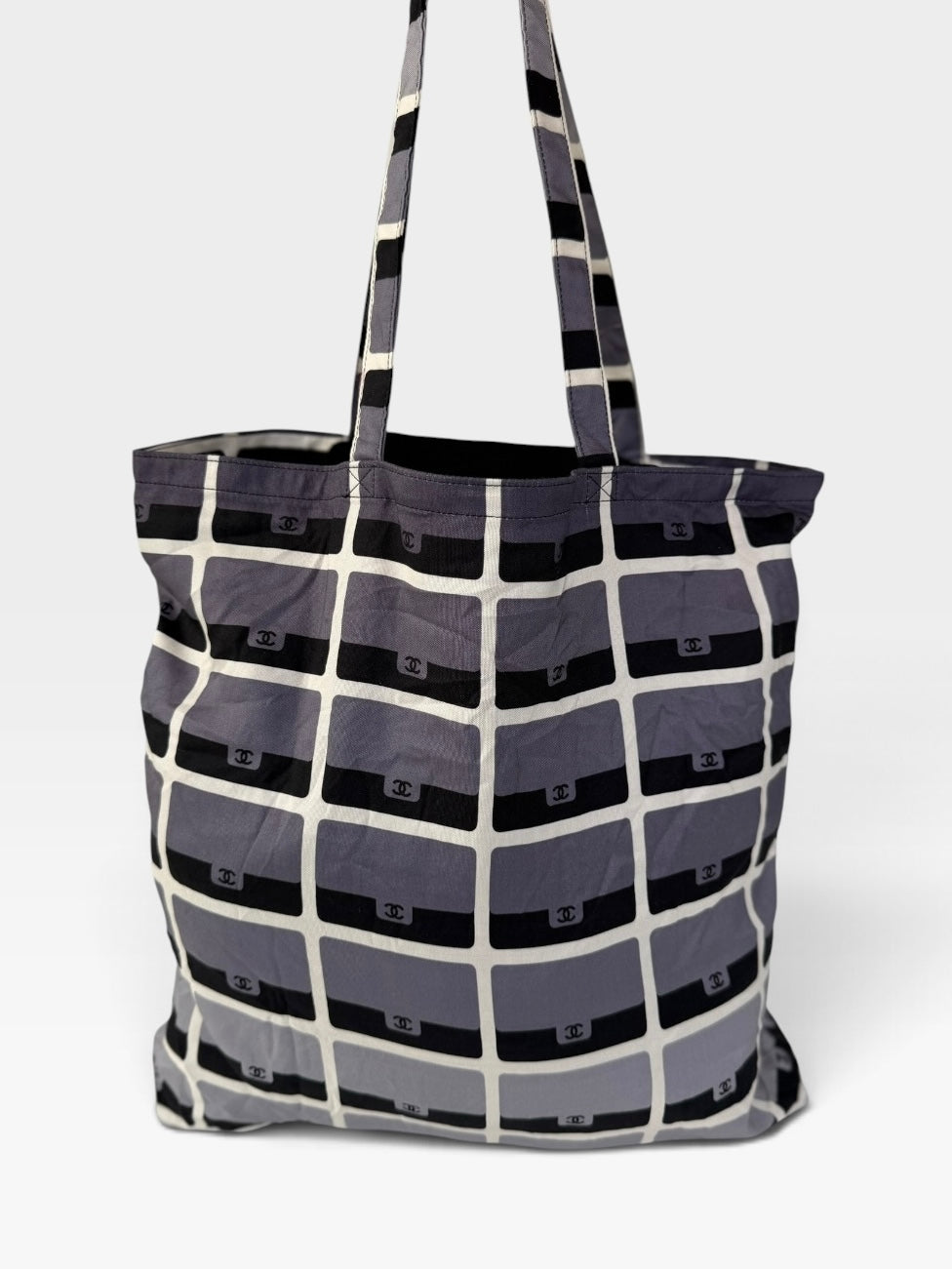 Chanel Foldable Tote Bag In Black Multicolour. Authentic and preloved in excellent condition. 100% guarantee