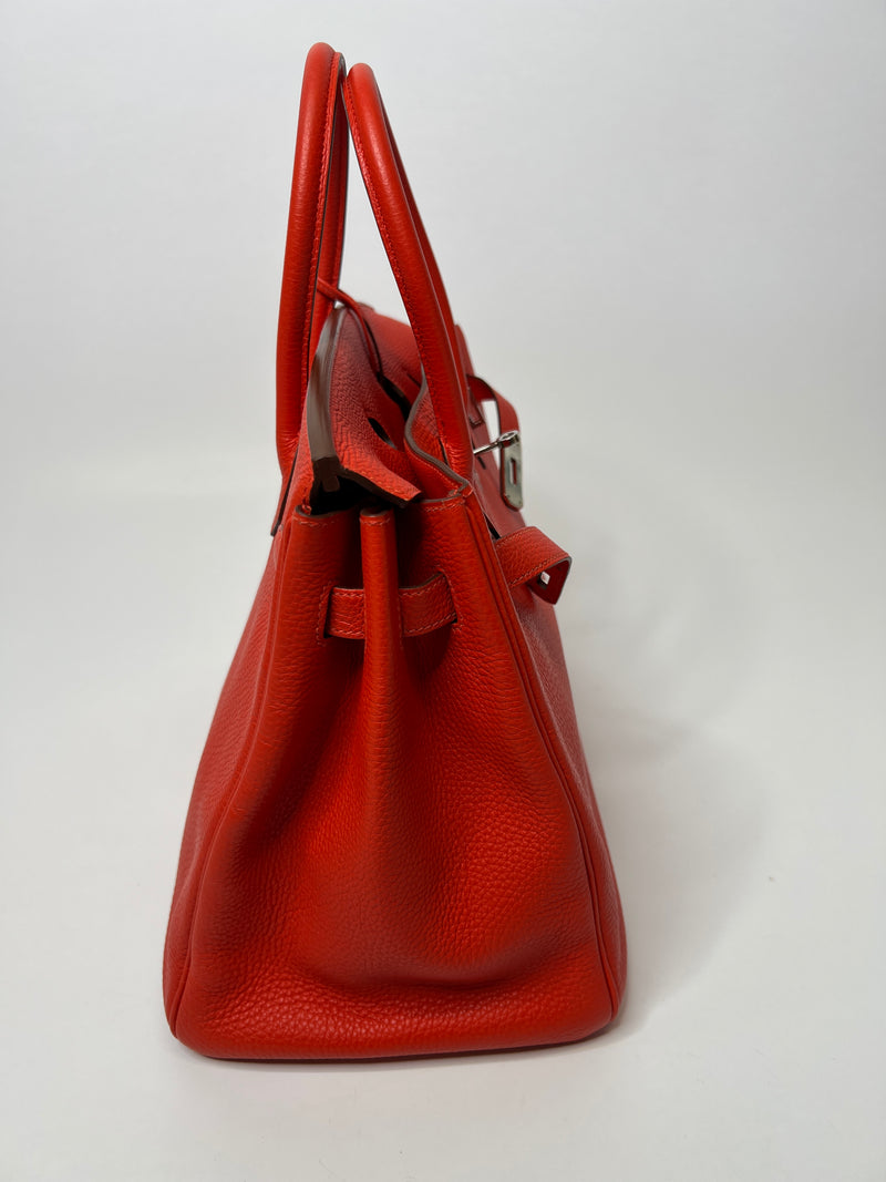 Hermès Birkin 35 Red Togo Leather With Palladium Hardware