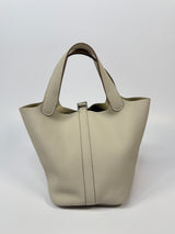 Hermès Picotin 18 In Craie Clemence Leather With PHW