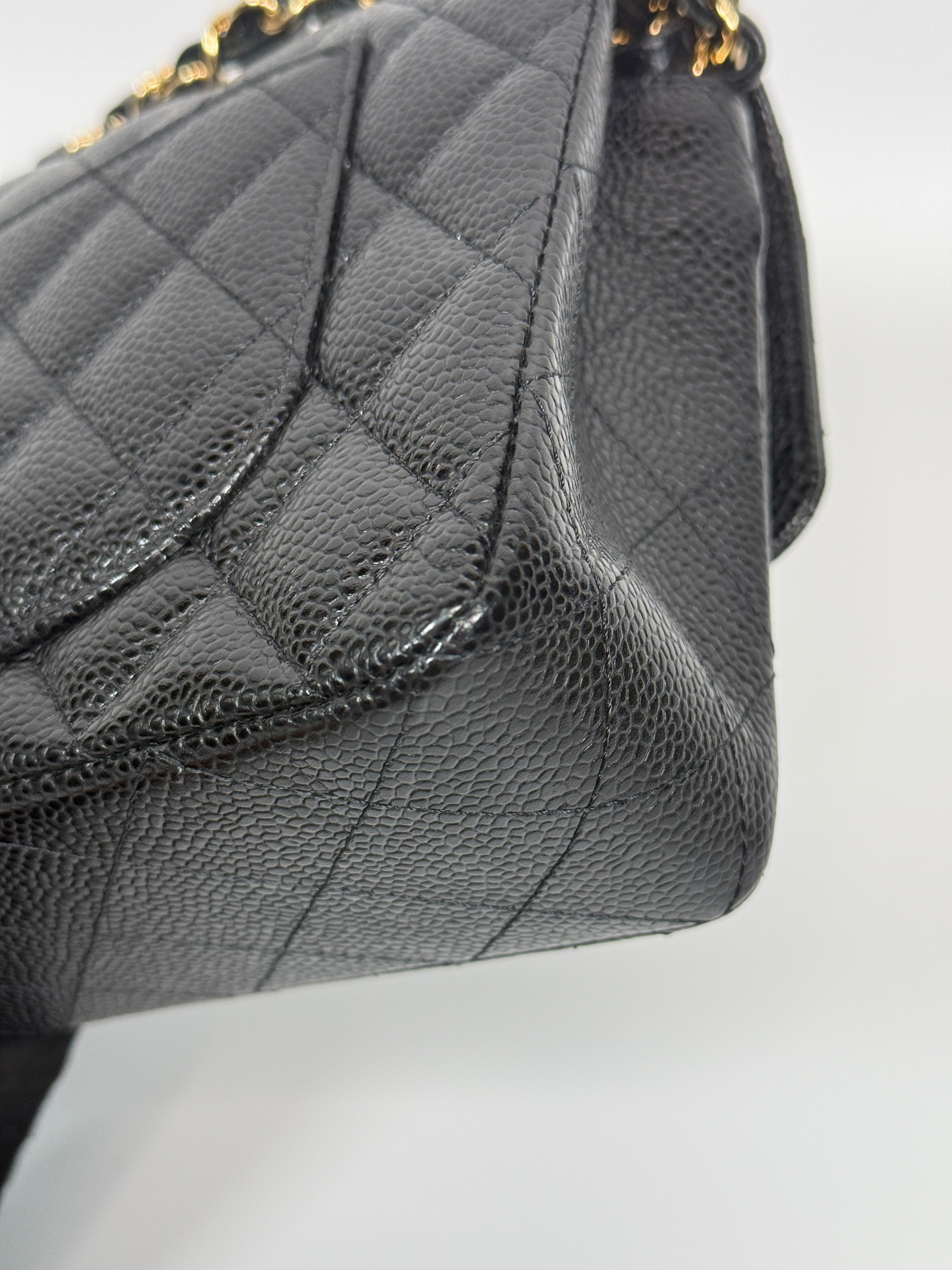 Chanel Small Classic Double Flap In Black Caviar Leather With Gold Hardware Authentic and Preloved In Excellent Condition. 100% Authenticity guarantee 
