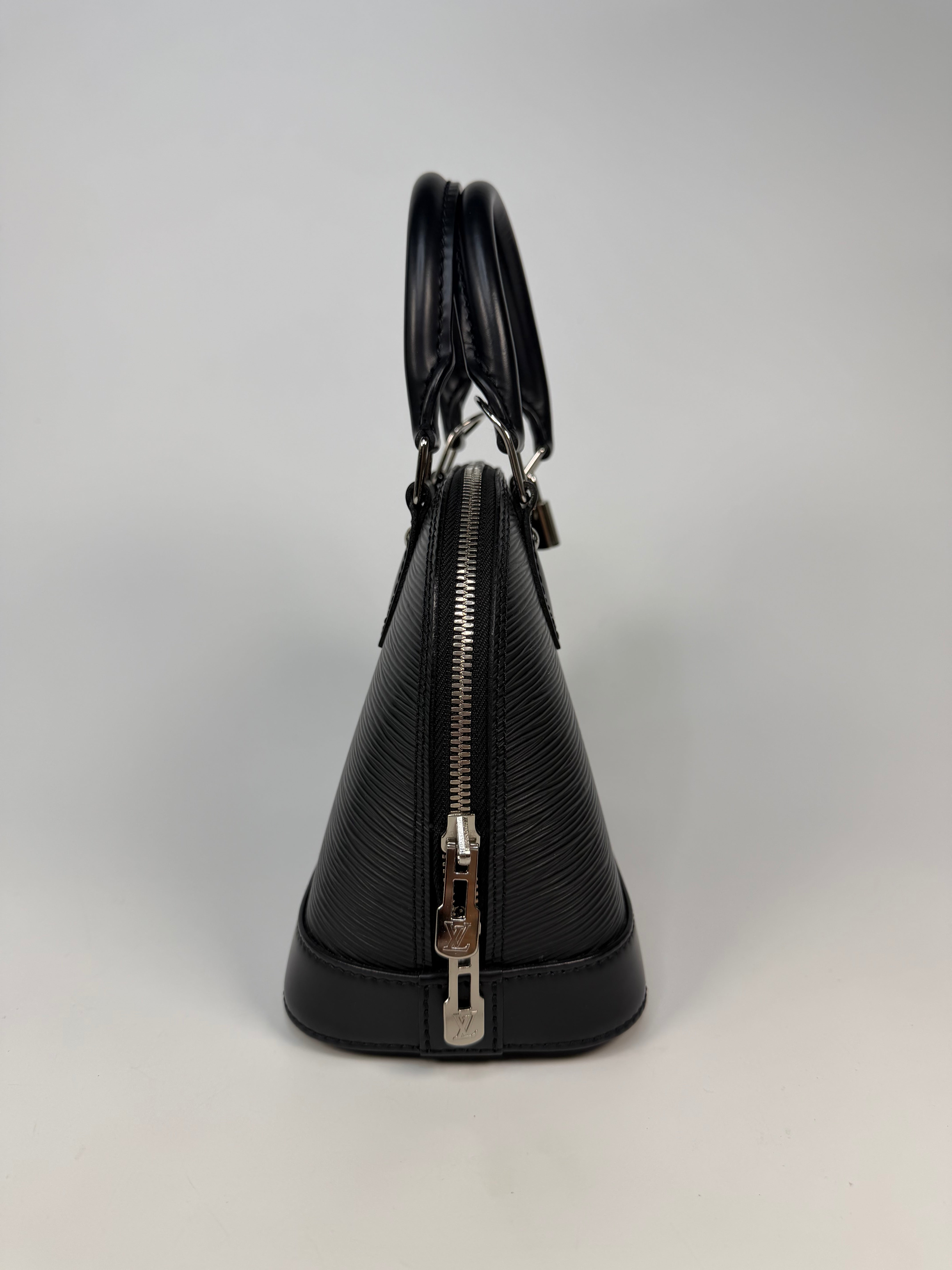 Louis Vuitton Alma BB In Black Epi Cowhide Leather Silver Hardware