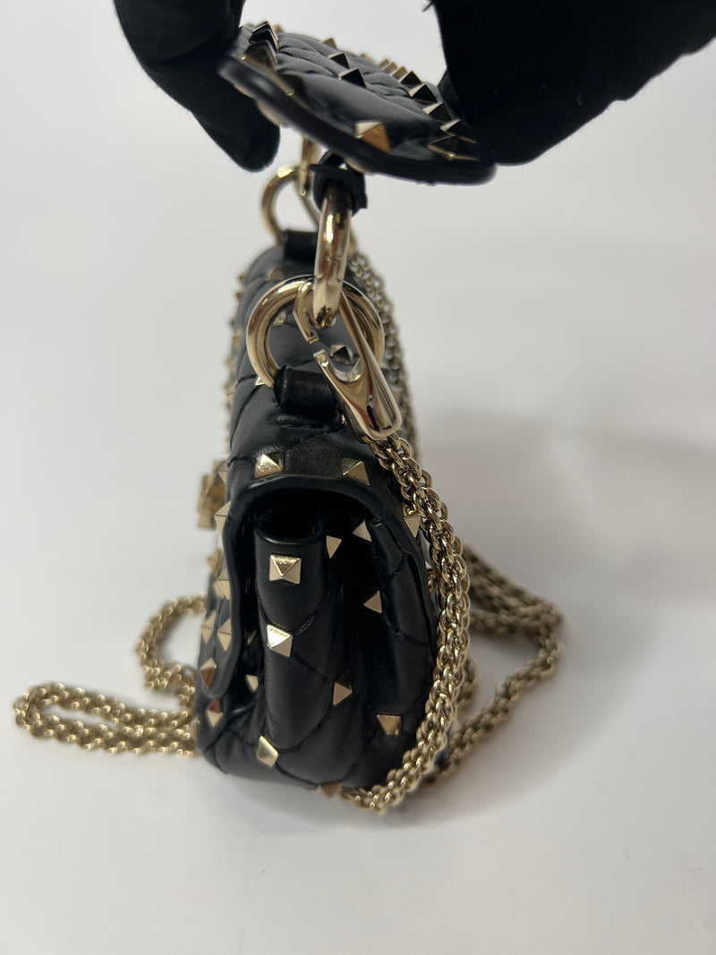 Valentino Garavani Micro Black Rockstud Bag