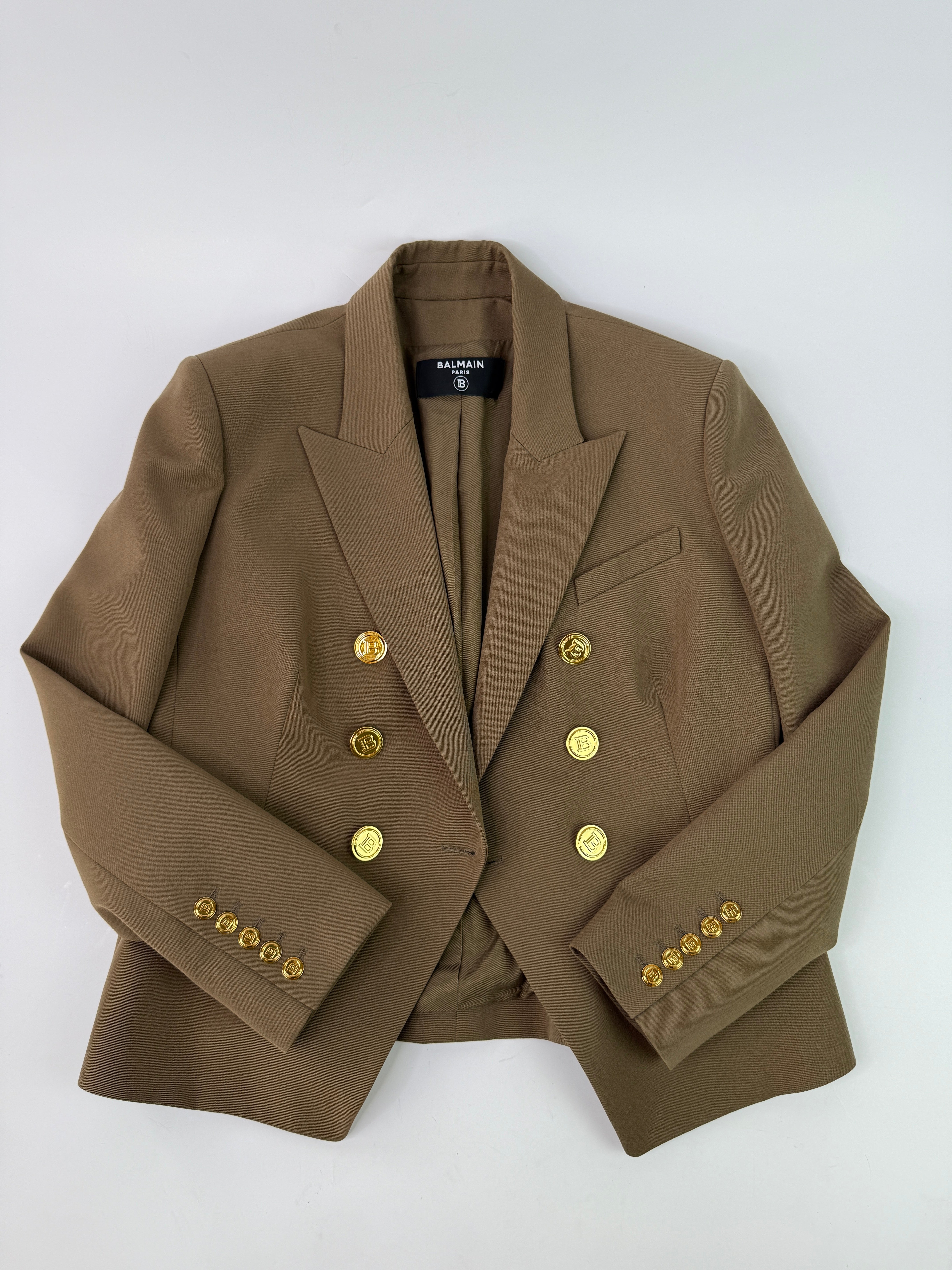 Balmain Khaki Blazer (Size FR46/UK18)