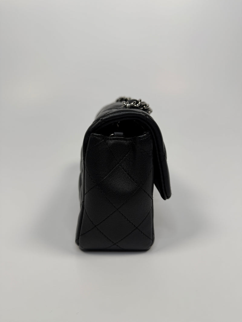 Chanel Mini Rectangle In Black Lambskin With SHW
